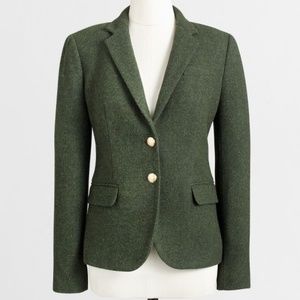 J. Crew Factory Green Wool Blazer, Petite 0 / P0